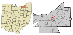 Cuyahoga County Ohio incorporated and unincorporated areas Newburgh Heights highlighted